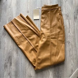 Meshki Straight Leg Faux Leather Pants